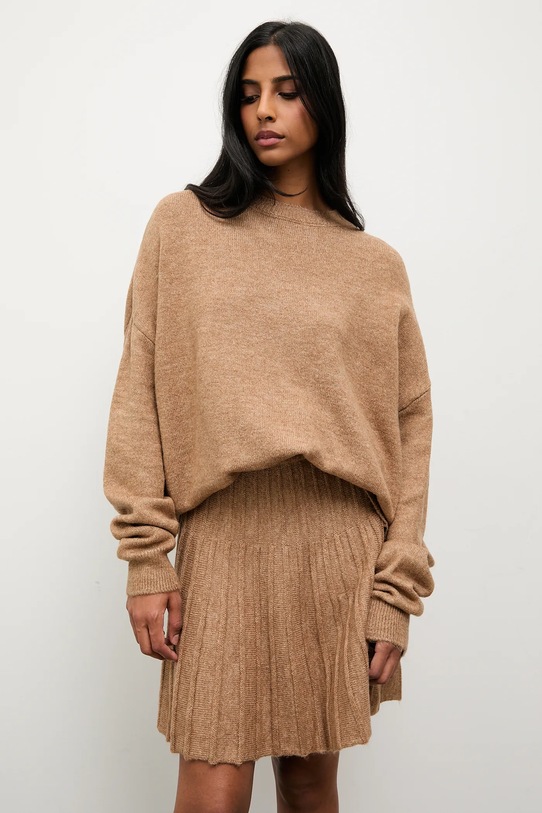 Answear.LAB sweter i spódnica 1001.TOS beżowy WA25