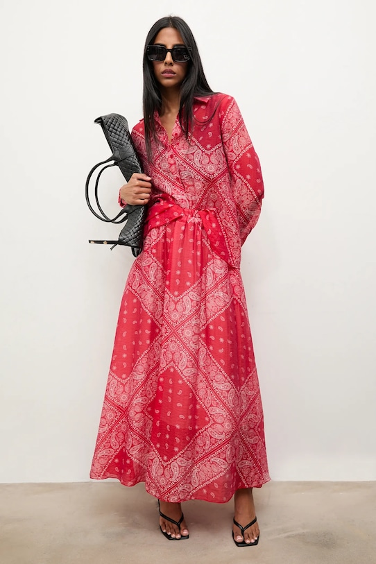 Πουκάμισο και φούστα Answear.LAB ύφασμα κόκκινο 4285.4284.IOS