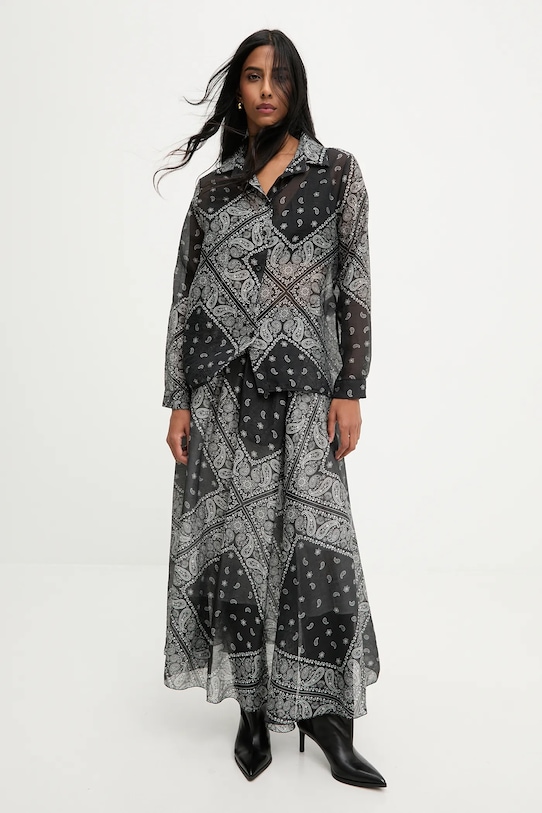 Answear.LAB koszula i spódnica tkanina czarny 4285.4284.IOS