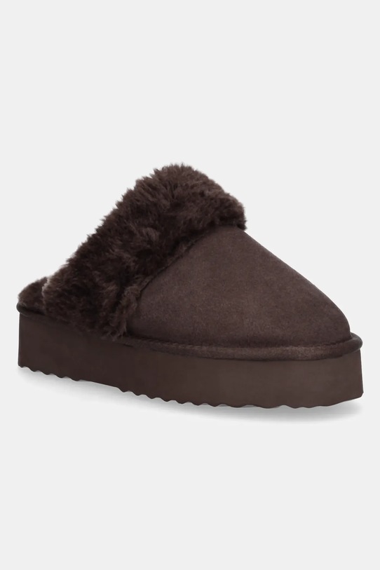 Answear.LAB kapcie zamszowe brązowy TX-24154.cjk