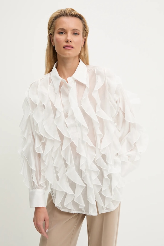 Πουκάμισο Answear.LAB μακρύ λευκό V7508