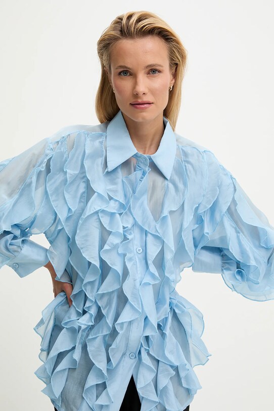 Сорочка Answear.LAB casual блакитний WA25.KDD005