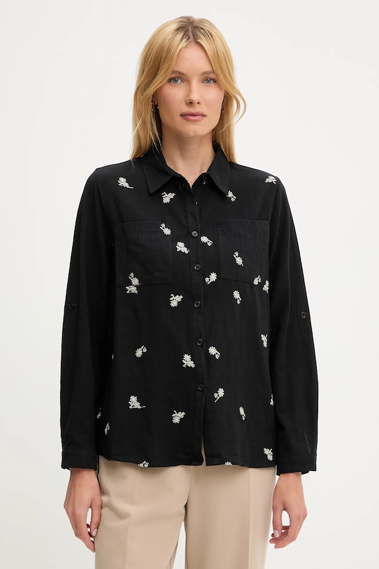 Βαμβακερό πουκάμισο Answear.LAB μαύρο MT520