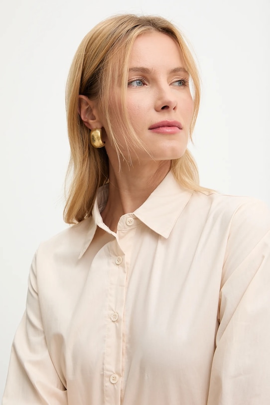 Βαμβακερό πουκάμισο Answear.LAB μπεζ LG1617