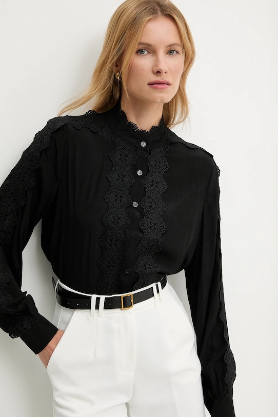 Πουκάμισο Answear.LAB μακρύ μαύρο JD92984