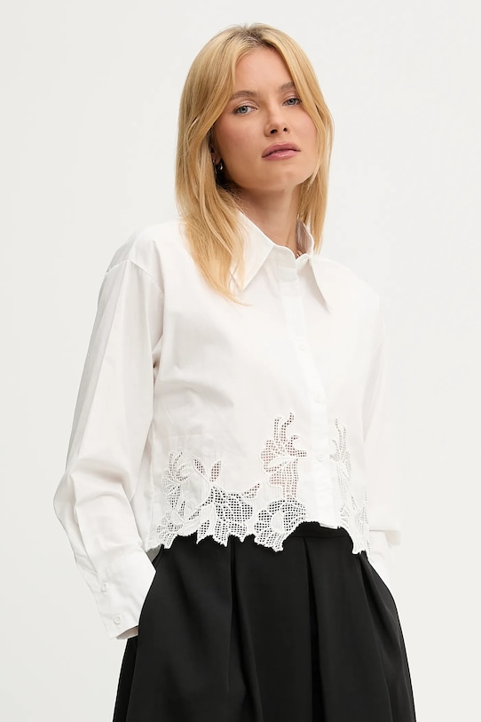 Βαμβακερό πουκάμισο Answear.LAB λευκό LE-021