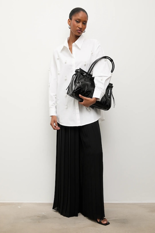 Bavlnená košeľa Answear.LAB nášivka biela 3022