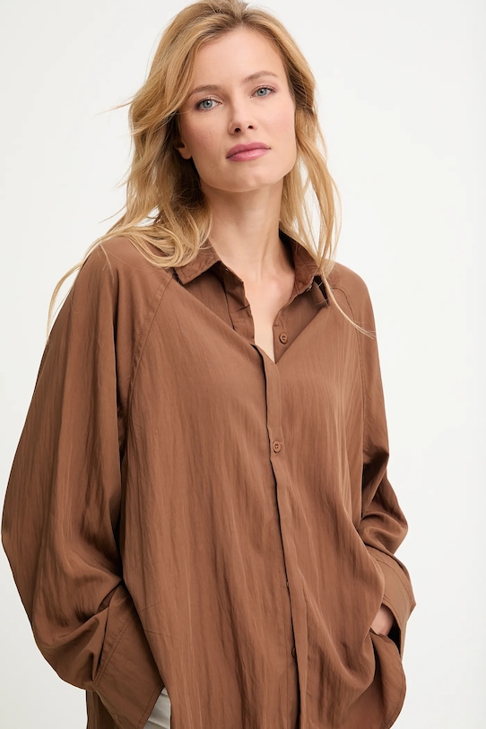 Košile Answear.LAB dlouhý hnědá 14749.ilk