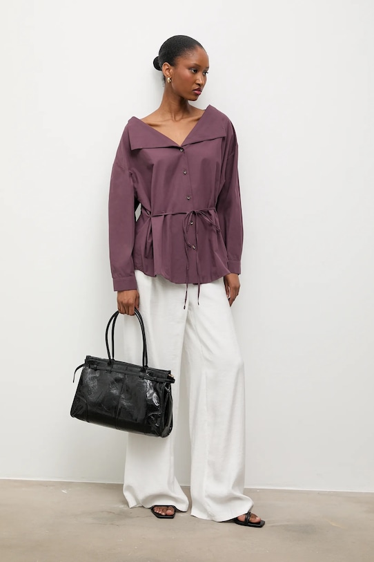 Answear.LAB koszula bawełniana bawełna bordowy ST.0709.TOS