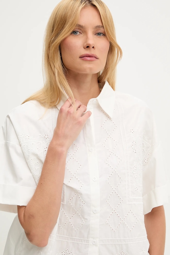 Βαμβακερό πουκάμισο Answear.LAB λευκό BLE-037