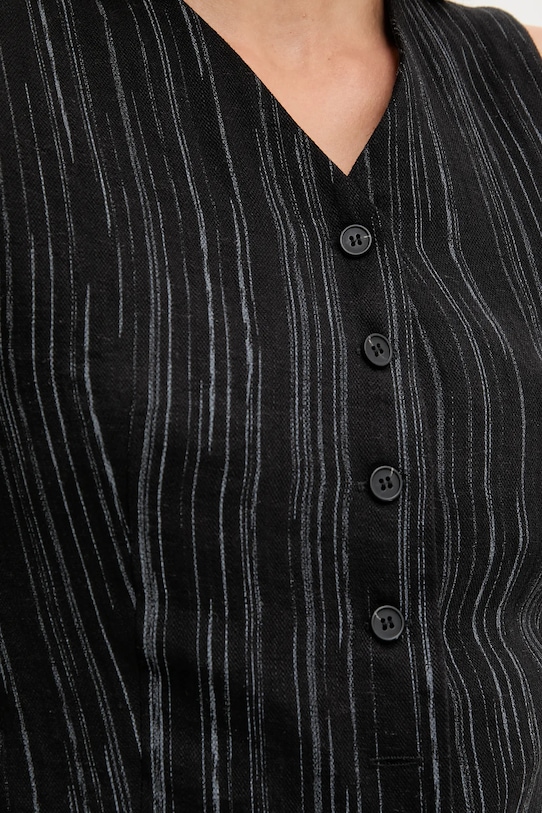 Γιλέκο από λινό ύφασμα Answear.LAB 11237.FLK μαύρο