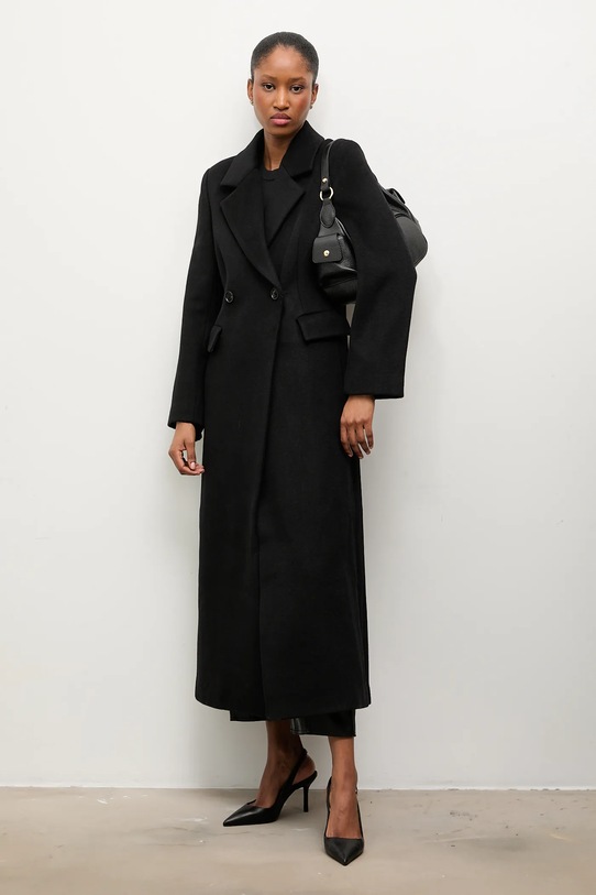 Answear.LAB płaszcz wełniany czarny WA25.KPD001
