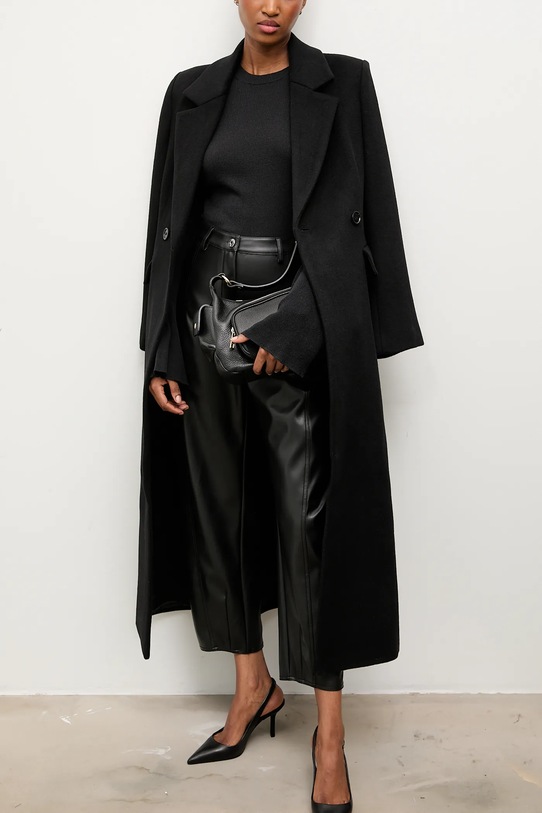 Answear.LAB płaszcz wełniany WA25.KPD001 czarny