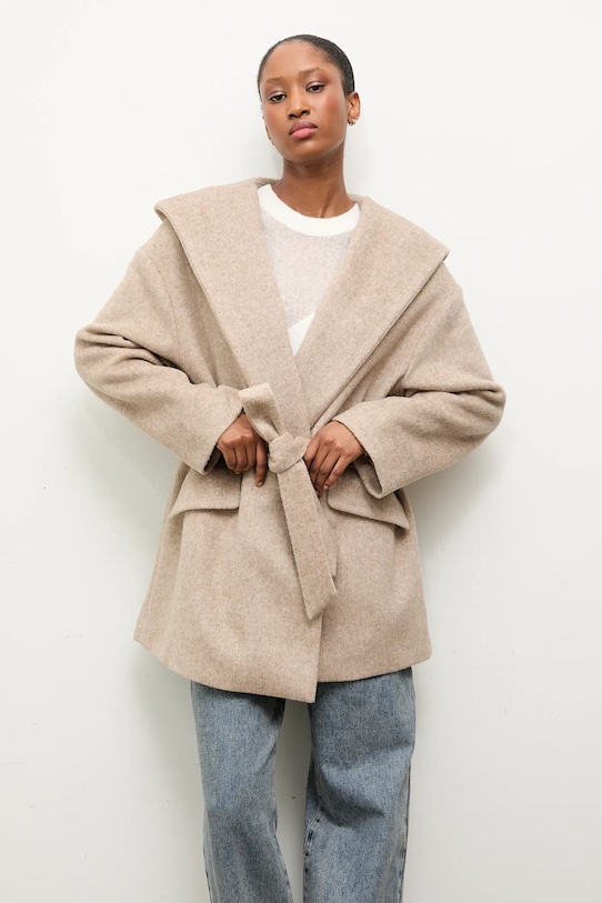 Answear.LAB palton de lana bej WA25.KPD003