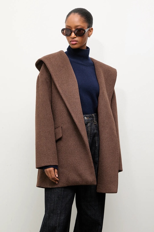 Шерстяное пальто Answear.LAB коричневый WA25.KPD003