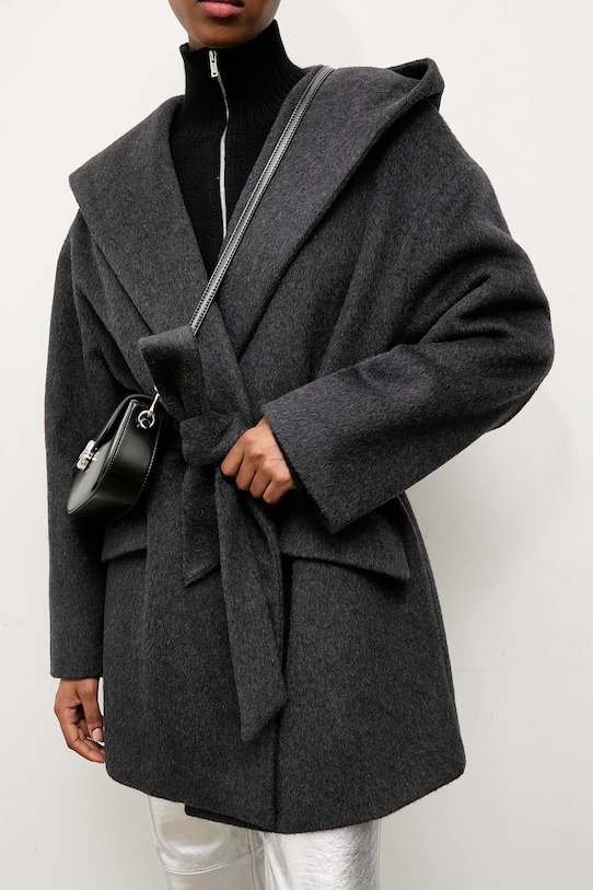 Answear.LAB płaszcz wełniany czarny WA25.KPD003