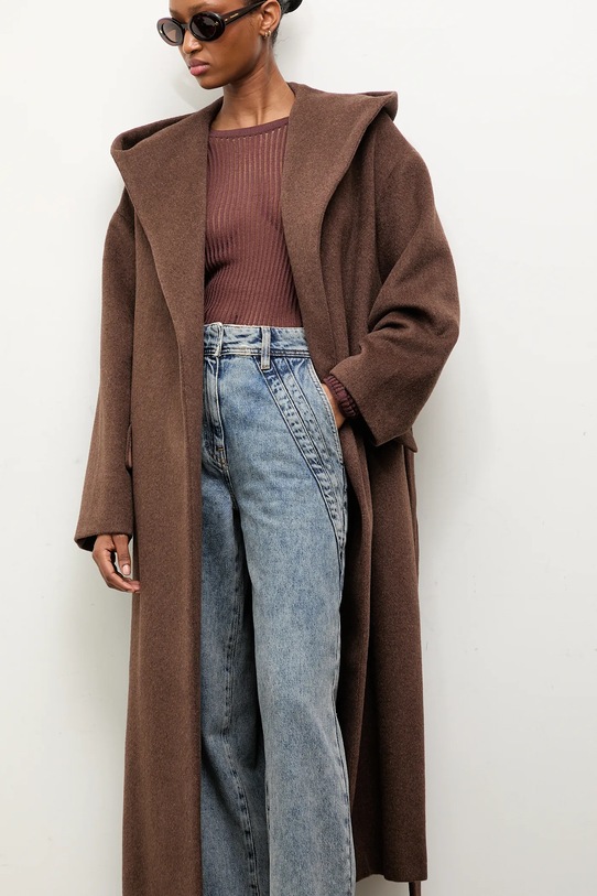 Μάλλινο παλτό Answear.LAB WA25.KPD004 καφέ