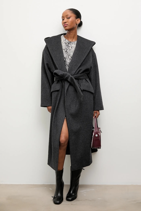 Answear.LAB palton de lana WA25.KPD004 negru WA25