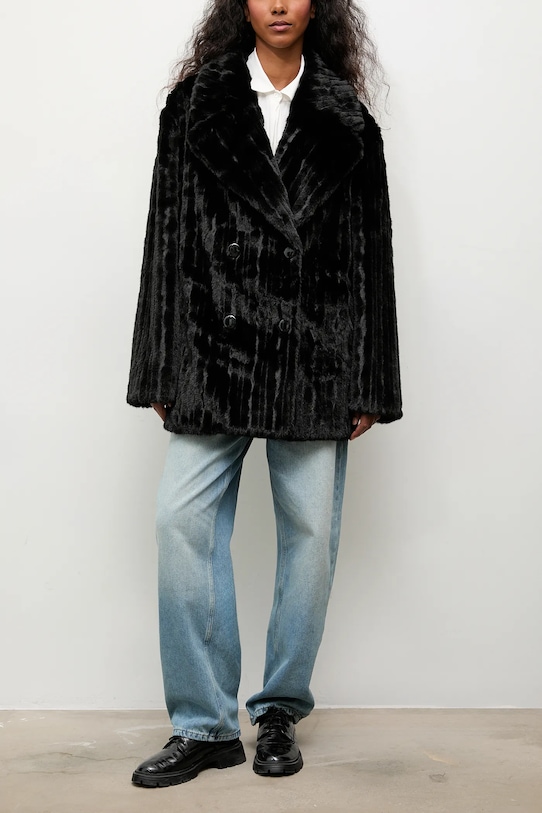 Answear.LAB płaszcz WA25-KPD007 czarny WA25