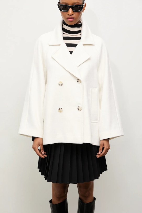Шерстяное пальто Answear.LAB белый WA25-KPD010
