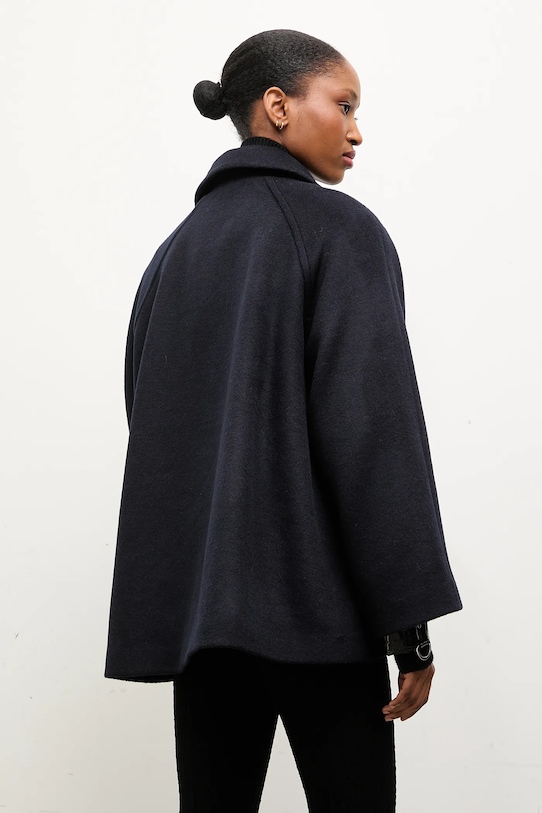 Odzież Answear.LAB płaszcz wełniany WA25-KPD010 granatowy