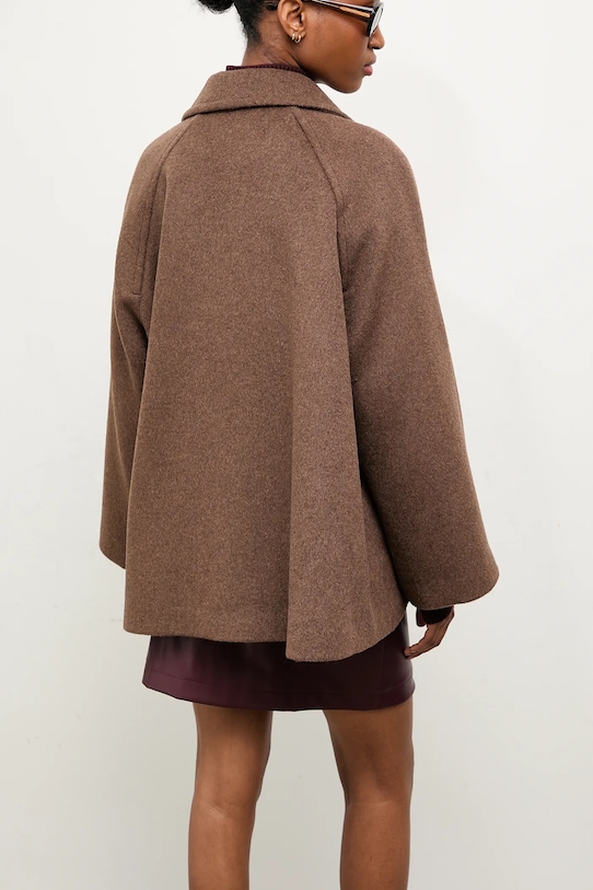 Odzież Answear.LAB płaszcz wełniany WA25-KPD010 brązowy