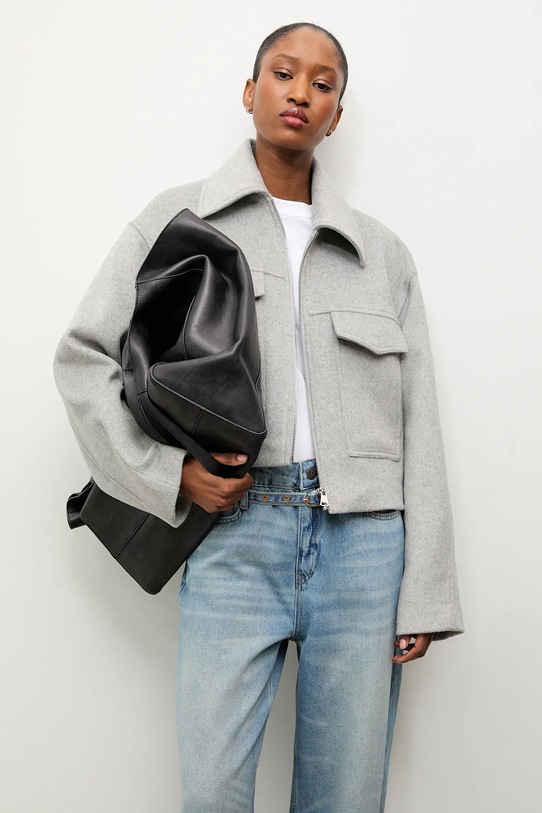 Answear.LAB cappotto in lana non isolato grigio WA25-KPD011