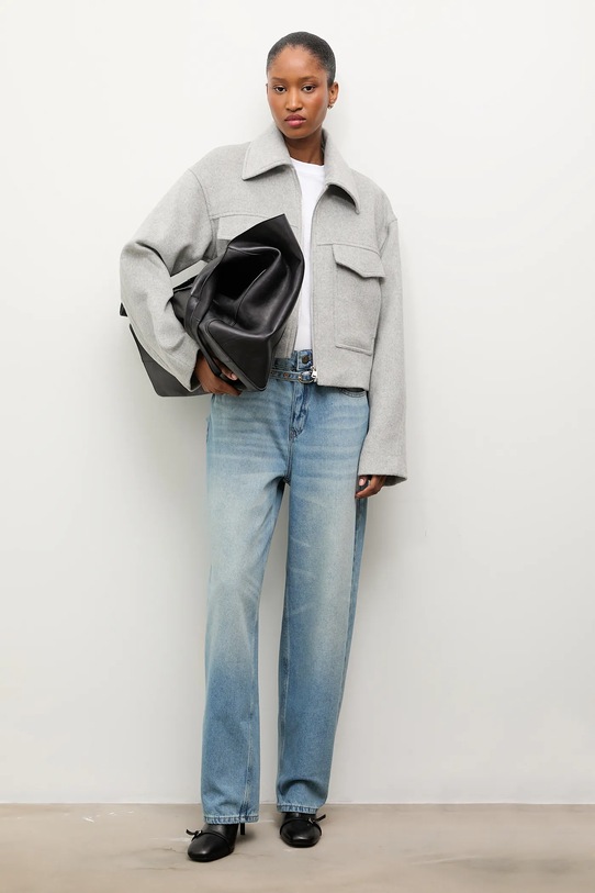 Answear.LAB cappotto in lana WA25-KPD011 grigio WA25