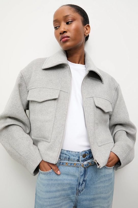 Answear.LAB cappotto in lana grigio WA25-KPD011