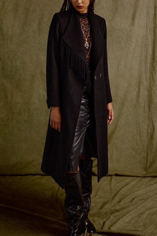 Answear.LAB palton de lana cu captuseala negru WA25-KPD012