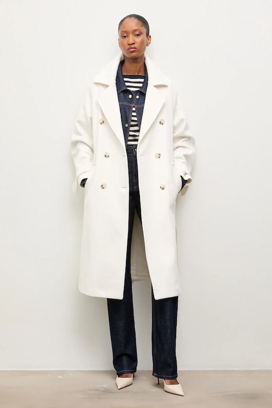 Вовняне пальто Answear.LAB WA25-KPD013 білий WA25