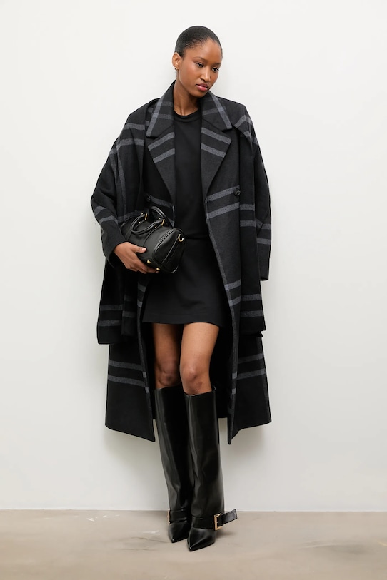 Answear.LAB palton de lana WA25-KPD014 bleumarin