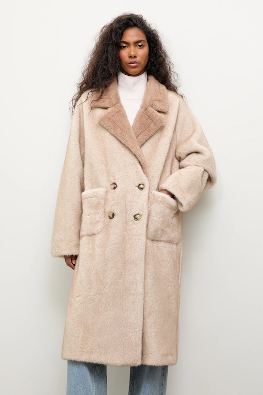 Answear.LAB płaszcz WA25-KPD018 beżowy WA25