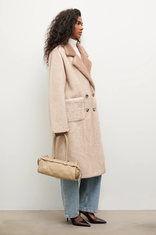 Answear.LAB płaszcz beżowy WA25-KPD018