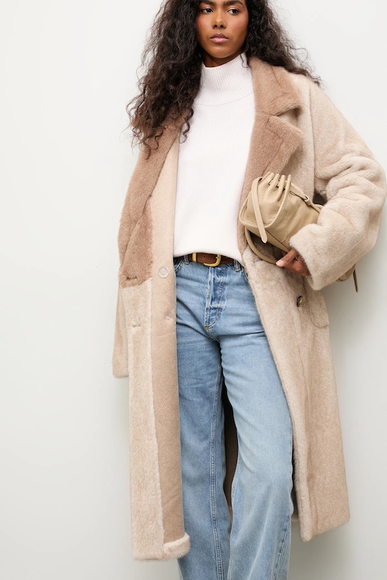 Answear.LAB płaszcz WA25-KPD018 beżowy