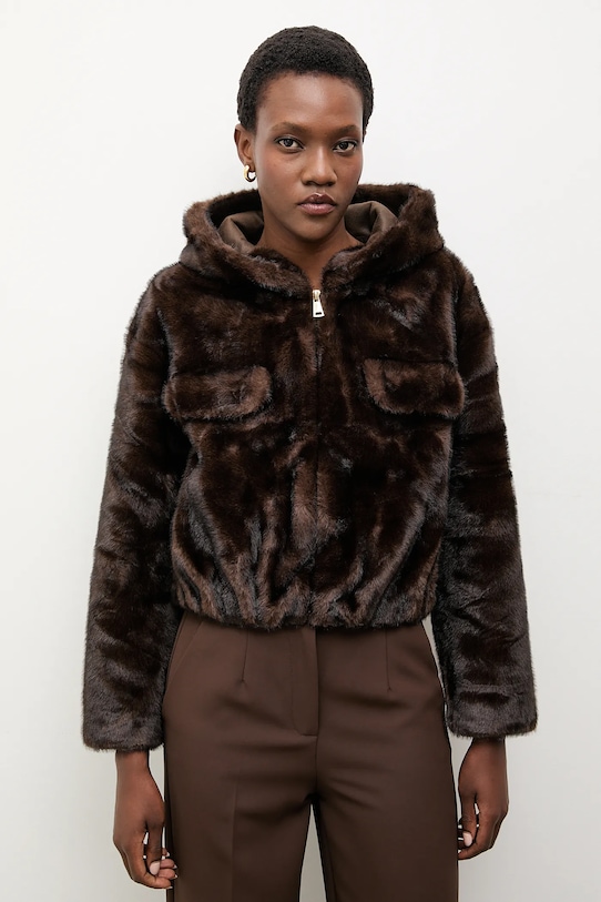 Answear.LAB kurtka PK260GC.iak brązowy