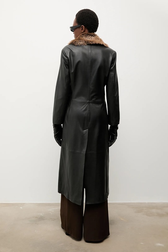 Odzież Answear.LAB płaszcz skórzany WA25-KPD033 czarny