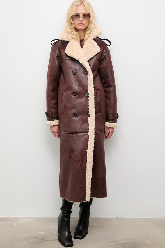 Kabát Answear.LAB oversize hnedá 8621.fh