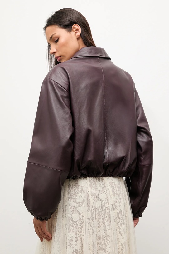 Odzież Answear.LAB kurtka skórzana WA25-KPD109 bordowy