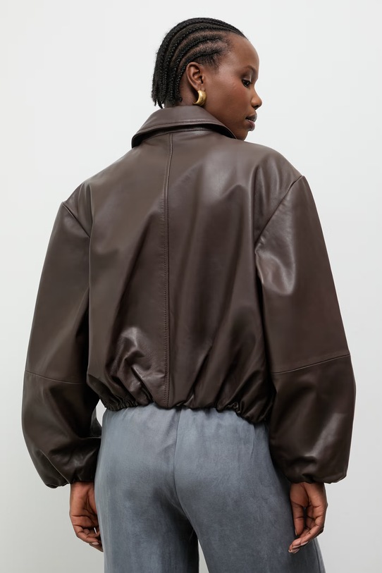 Одяг Answear.LAB демісезонна куртка жіноча шкіряна RAYA коричневий