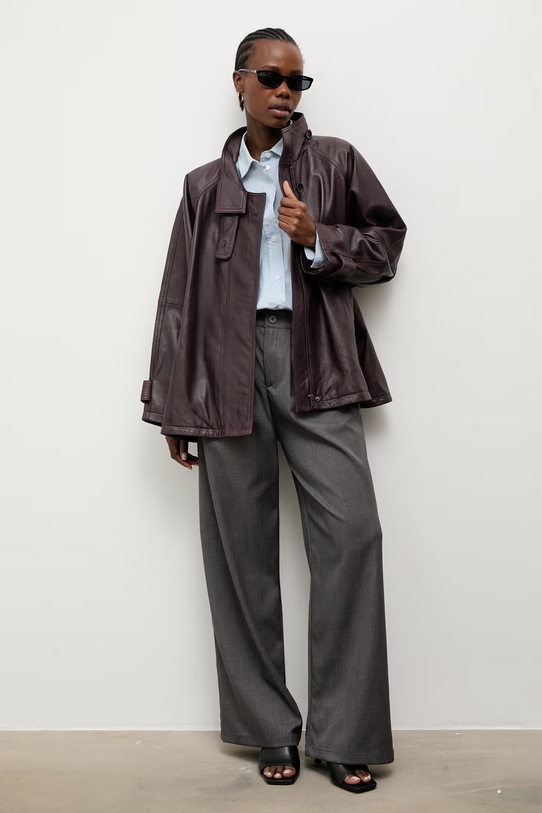 Answear.LAB демісезонна куртка жіноча шкіряна MELIA бордо WA00