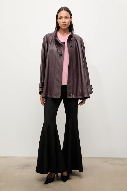 Answear.LAB geaca de piele WA25-KPD110 burgundia WA25