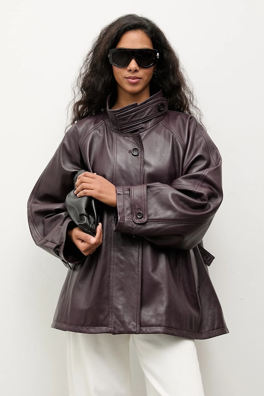 Кожаная куртка Answear.LAB бордо WA25-KPD110