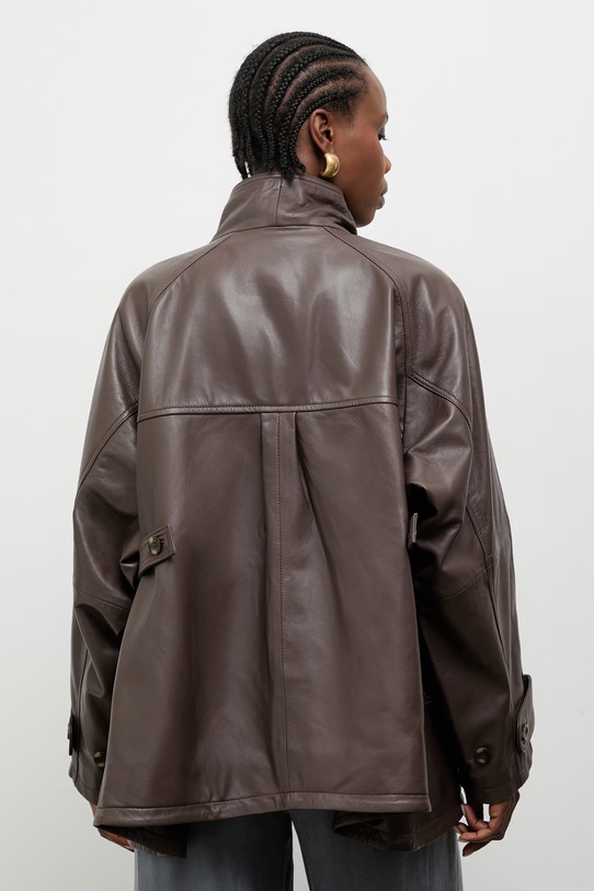 Одяг Answear.LAB демісезонна куртка жіноча шкіряна MELIA коричневий