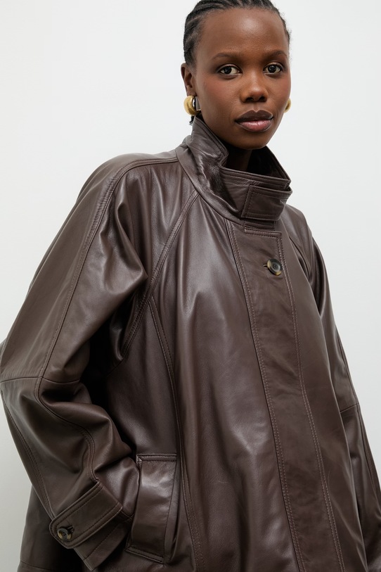 Answear.LAB демісезонна куртка жіноча шкіряна MELIA коричневий