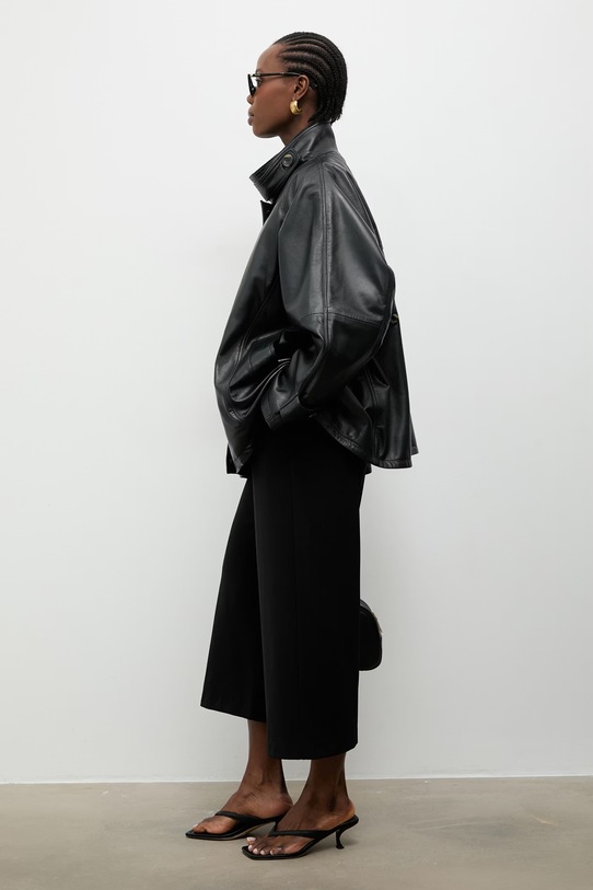 Answear.LAB giacca di mezza stagione da donna in pelle MELIA nero WA00