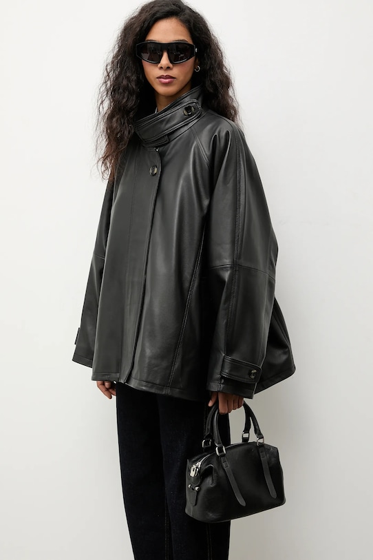 Kožená bunda Answear.LAB WA25-KPD110 černá