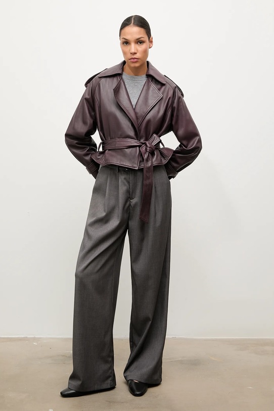 Шкіряна куртка Answear.LAB бордо WA25-KPD111