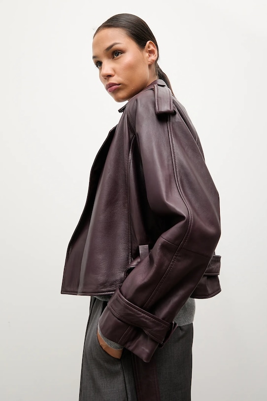 Шкіряна куртка Answear.LAB WA25-KPD111 бордо