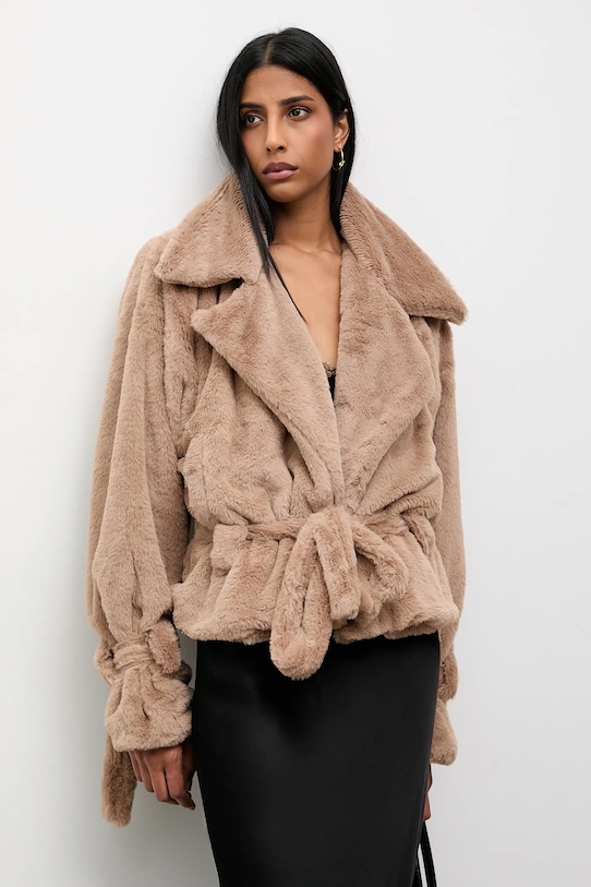 Answear.LAB kurtka bez kaptura beżowy 160557